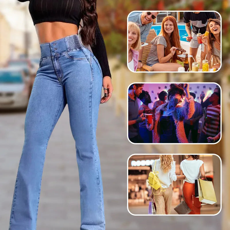 Calça Jeans Flare Modeladora de Cintura Alta 