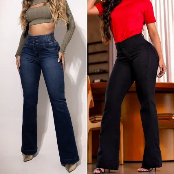 Calça Jeans Flare Modeladora de Cintura Alta 